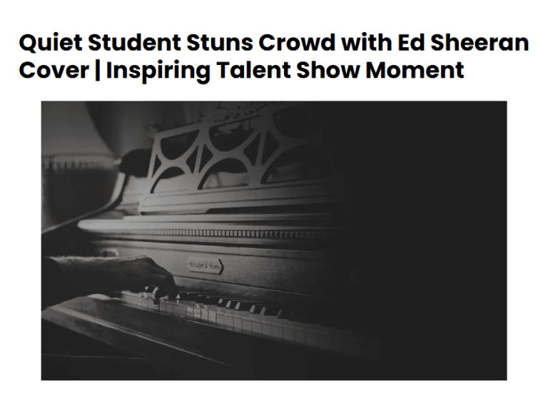 Quiet Student Stuns Crowd with Ed Sheeran Cover | Inspiring Talent Show Moment