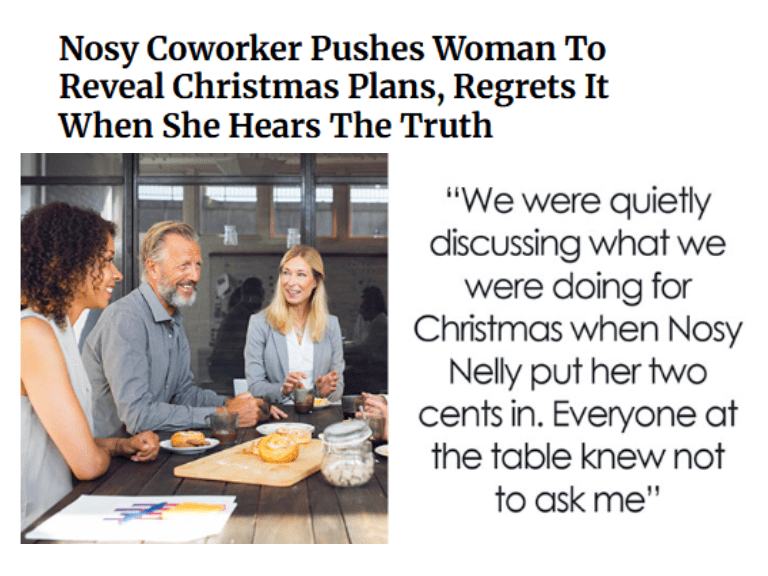 Nosy Coworker Pushes Woman To Reveal Christmas Plans, Regrets It When She Hears The Truth