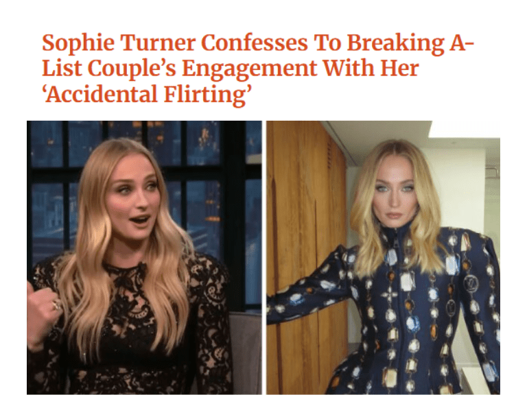 Sophie Turner Confesses To Breaking A-List Couple’s Engagement With Her ‘Accidental Flirting’
