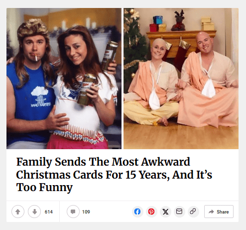 Family Sends The Most Awkward Christmas Cards For 15 Years, And It’s Too Funny