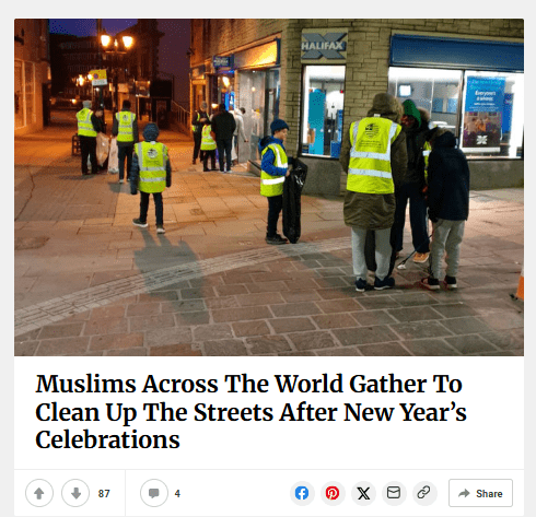 Muslims Across The World Gather To Clean Up The Streets After New Year’s Celebrations