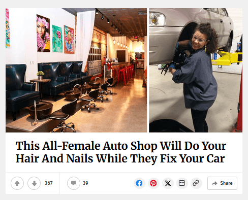 This All-Female Auto Shop Will Do Your Hair And Nails While They Fix Your Car